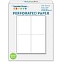 Perforated Paper, Two Perforations to Quarter the Sheet on White 20# Letter Size Copy Paper (Ream of 500)