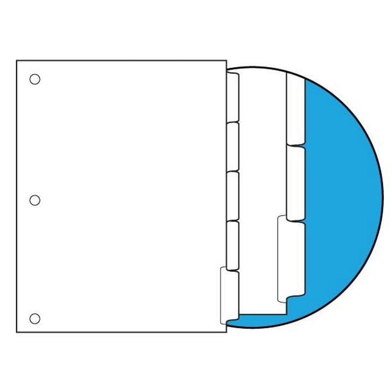110, 1/5 Cut Blank Indexes, Clear Copier Mylar on Tab, Single Reverse