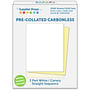 2-Part Straight Sequence White / Canary Pre-Collated Carbonless Paper (Carton of 2500 Sheets)