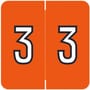 Barkley FNBRM Compatible "3" Numeric Labels, Laminated Stock, 1-1/2" x 1-1/2" Individual Numbers - Roll of 500