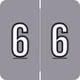 Barkley FNDBM Compatible "6" Numeric Labels, Laminated Stock, 1-1/2" x 1-1/2" Individual Numbers - Roll of 500