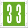 Tabbies Compatible "3" Numeric Labels, 100# Laminated Stock, 1-1/2" X 1-1/2" Individual Numbers - Roll of 500