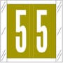 Tabbies Compatible "5" Numeric Labels, 100# Laminated Stock, 1-1/2" X 1-1/2" Individual Numbers - Roll of 500