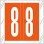 Tabbies Compatible "8" Numeric Labels, 100# Laminated Stock, 1-1/2" X 1-1/2" Individual Numbers - Roll of 500
