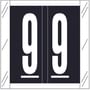 Tabbies Compatible "9" Numeric Labels, 100# Laminated Stock, 1-1/2" X 1-1/2" Individual Numbers - Roll of 500