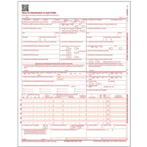 CMS-1500 (02/12) Laser Cut Sheet (2,500/case)