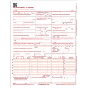 CMS-1500 (02/12) Laser Cut Sheet (250/case)