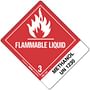 4" x 4-3/4" Flammable Liquid - Methanol UN1230 Labels (500 per Roll)