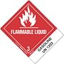 4" x 4-3/4" Flammable Liquid - Gasoline UN1203 Labels (500 per Roll)