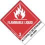 4" x 4-3/4" Flammable Liquid - Alcoholic Beverages UN3065 Labels (500 per Roll)