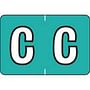 Colwell Compatible Alpha "C" Labels, Polylaminated Stock, 1" X 1-1/2" Individual Letters - Roll of 500