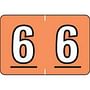 Colwell Compatible Numeric "6" Labels, Polylaminated Stock, 1" X 1-1/2" Individual Numbers - Roll of 500