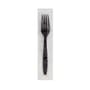 Heavy Weight Polystyrene Individually Wrapped Fork, Black (250 per Bag, 4 Bags per Case)