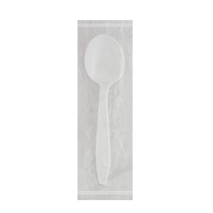 Heavy Weight Polystyrene Individually Wrapped Soup Spoon, White (250 ...