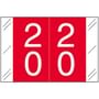Barkley FDSTM Compatible Double Digit "20" Numeric Labels, 1-1/2" x 1", 60# Laminated Stock (Roll of 500)