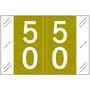 Barkley FDSTM Compatible Double Digit "50" Numeric Labels, 1-1/2" x 1", 60# Laminated Stock (Roll of 500)