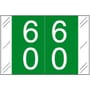 Barkley FDSTM Compatible Double Digit "60" Numeric Labels, 1-1/2" x 1", 60# Laminated Stock (Roll of 500)