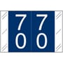 Barkley FDSTM Compatible Double Digit "70" Numeric Labels, 1-1/2" x 1", 60# Laminated Stock (Roll of 500)