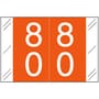 Barkley FDSTM Compatible Double Digit "80" Numeric Labels, 1-1/2" x 1", 60# Laminated Stock (Roll of 500)