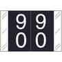 Barkley FDSTM Compatible Double Digit "90" Numeric Labels, 1-1/2" x 1", 60# Laminated Stock (Roll of 500)