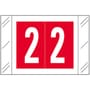 Barkley FNSTM Compatible "2" Numeric Labels, 60# Laminated Stock, 1-1/2" x 1" Individual Numbers - Roll of 500