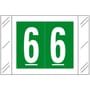 Barkley FNSTM Compatible "6" Numeric Labels, 60# Laminated Stock, 1-1/2" x 1" Individual Numbers - Roll of 500