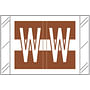 Tabbies Compatible "W" Labels, Polylaminated 100# Stock, 1 " X 1-1/2" Individual Letters - Roll of 500