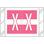 Tabbies Compatible "X" Labels, Polylaminated 100# Stock, 1 " X 1-1/2" Individual Letters - Roll of 500