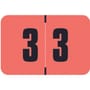 Digi Color DCNM Compatible Numeric "3" Labels, Laminated Stock, 1-1/2" x 1" Individual Numbers - Roll of 250