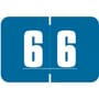 Digi Color DCNM Compatible Numeric "6" Labels, Laminated Stock, 1-1/2" x 1" Individual Numbers - Roll of 250