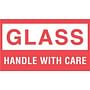 3" x 5" White/Red Glass Handle With Care Labels (500 per Roll)