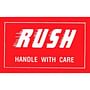 3" x 5" Rush Handle With Care Labels (500 per Roll)