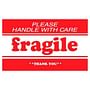 2" x 3" Fragile Please Handle With Care Thank You Labels (500 per Roll)
