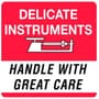 6" x 6" Delicate Instruments Handle with Great Care Labels (500 per Roll)