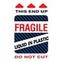 6" x 4" Fragile Liquid In Plastic Labels (500 per Roll)