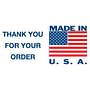 3" x 5" Thank You for Your Order Made In USA Labels (500 per Roll)