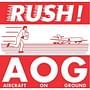 4" x 4" White/Red Rush! A O G (Aircraft on Ground) Labels (500 per Roll)