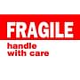 3" x 5" White/Red Fragile Handle With Care Labels (500 per Roll)