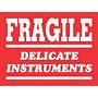 3" x 4" White/Red Fragile Delicate Instrument Labels (500 per Roll)