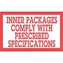 3" x 5" Inner Packages Comply with Prescribed Specifications Labels (500 per Roll)