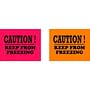 3" x 4" Black/Fluorescent Orange Caution Keep From Freezing Labels (500 per Roll)