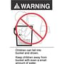 2-7/8" x 5" Warning (Bucket Drowning) Labels (500 per Roll)