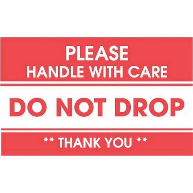 1500 2x3" Sticker **Please Handle With Care--DO NOT DROP** 3-Rolls 500 Labels 