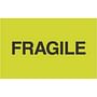 3" x 5" Black/Fluorescent Green Fragile Labels (500 per Roll)