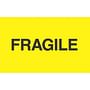 3" x 5" Black/Bright Yellow Fragile Labels (500 per Roll)
