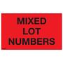 3" x 5" Mixed lot numbers labels (500 per Roll)