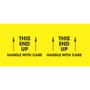 3" x 10" Black/Bright Yellow This End Up Handle with Care Labels (500 per Roll)