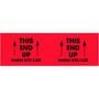 3" x 10" Black/Fluorescent Red This End Up Handle with Care Labels (500 per Roll)