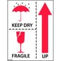 3" x 4" Keep Dry Fragile Up Labels (500 per Roll)