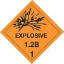 4" x 4" Explosive 1.2B D.O.T. Class 1 Hazard Labels (500 per Roll)